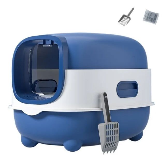 Arenero grande cerrado con tapa y rejilla