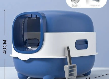 Arenero grande cerrado con tapa y rejilla