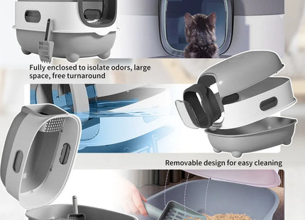 Arenero grande cerrado con tapa y rejilla