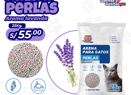 Arena para gatos perlas - Lavanda
