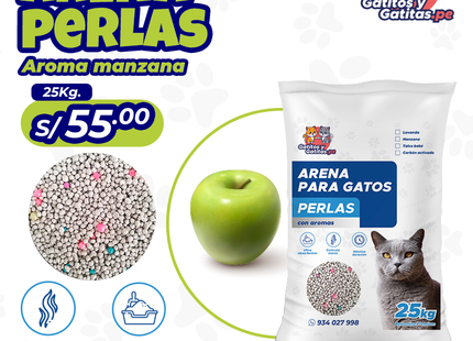 Arena para gatos perlas - Manzana