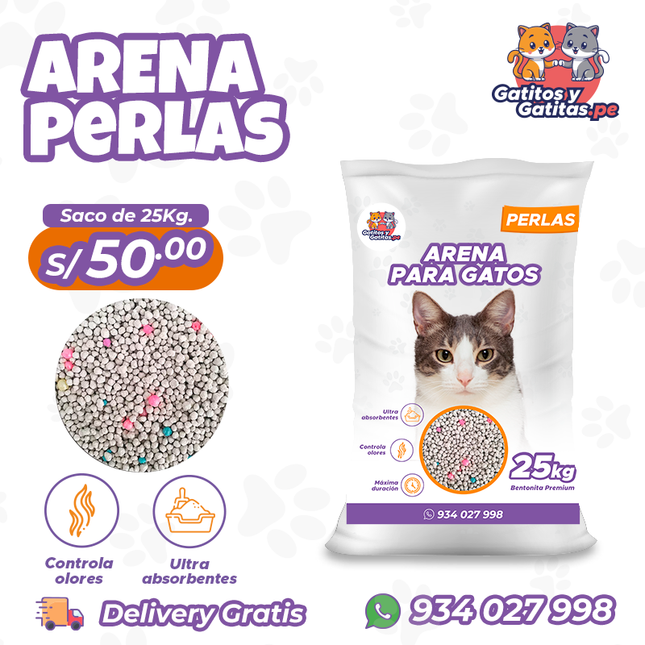 Arena para gatos perlas - Natural
